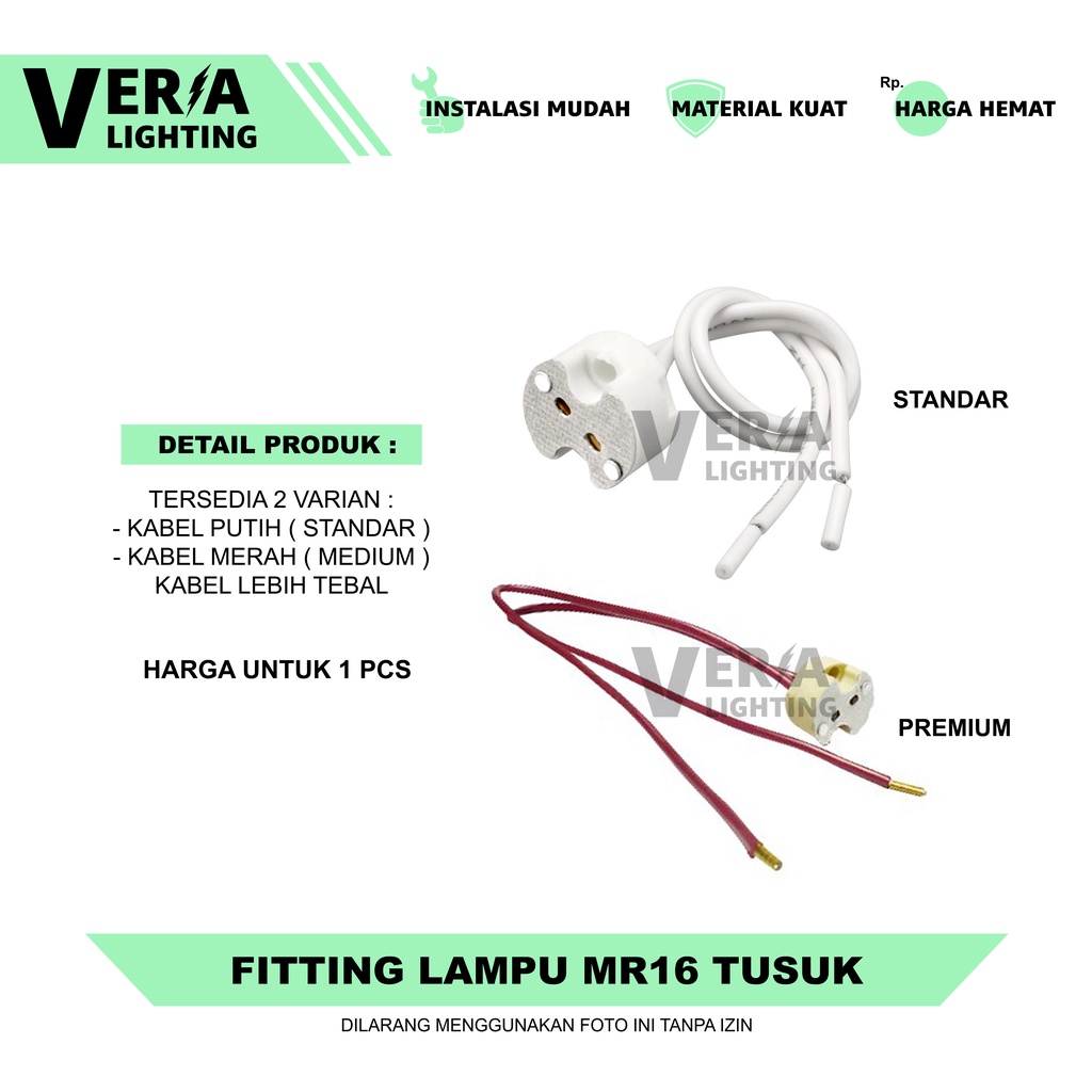 Fitting Lampu Halogen Italy MR16 G4 Kaki Tusuk - Standar
