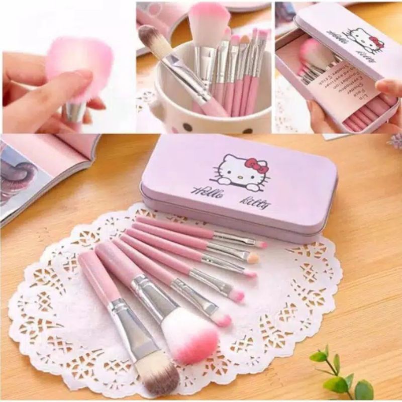 SET BRUSH MAKE UP KALENG (7 IN 1) CARTOON/KARTUN, MINI