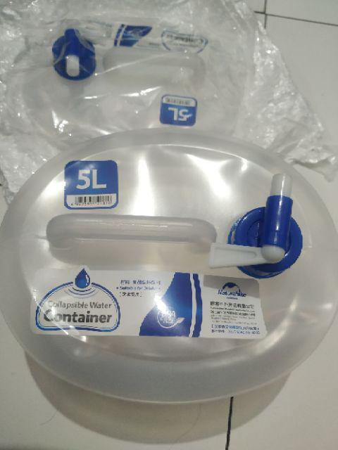 Portable Water Naturehike 5l Jerigen Penampung Air Lipat Hiking Camping Outdoor