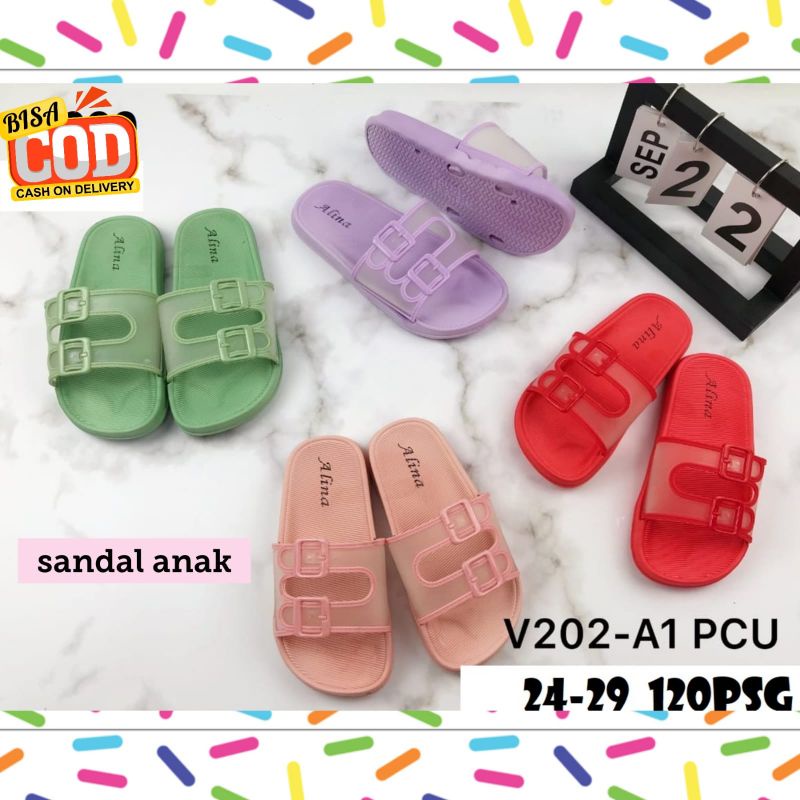 Sandal Jelly Anak Slop Import Perempuan V 202