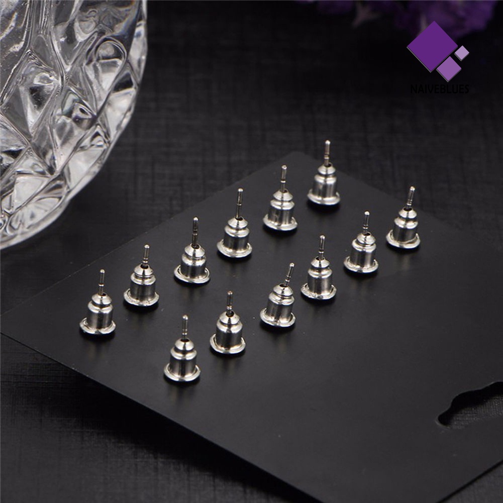 6 Pasang Anting Stud Cubic Zirconia Bentuk Mahkota Bulat Untuk Wanita