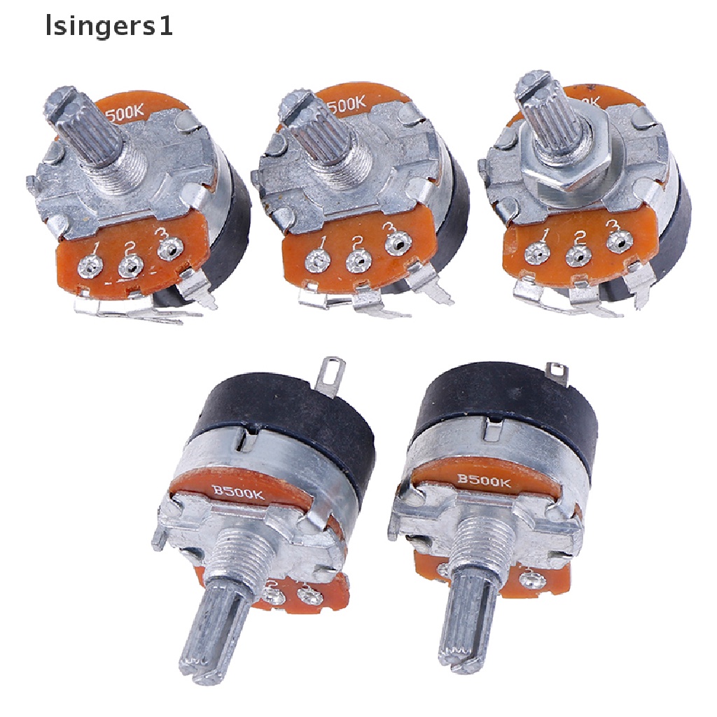 (lsingers1) 5pcs Potentiometer Karbon B500K WH138-4 Ohm Dengan Saklar