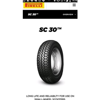 Ban Pirelli SC 30 uk 3.50 ring 10 import Tube Type