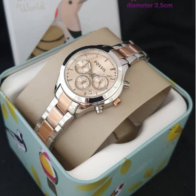 Jam Tangan Fashion Wanita F8990S CL Chrono Aktif Rantai Steel Free Box Original