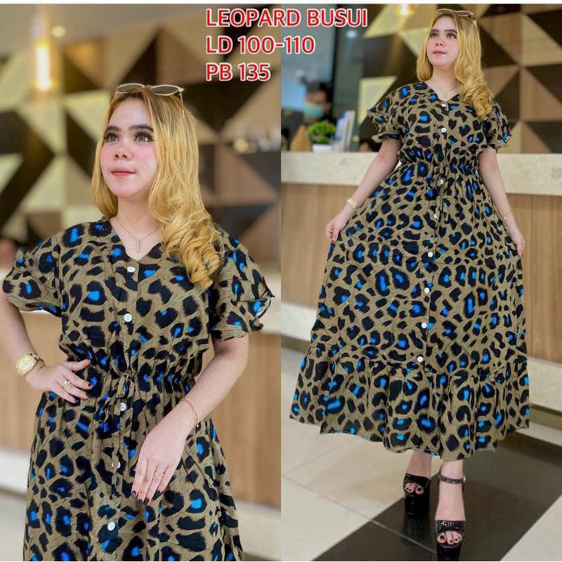 DRESS ANDIN TERBARU MOTIF MACAN LEOPARD  TERMURAH KEKINIAN BAHAN RAYON PREMIUM BISA UNNTUK BUSUI  BANYAK DIPAKAI IBU IBU MUDA DAN REMAJA KEKINIAN