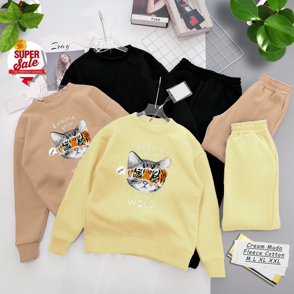 Sweater Cat Little Wild Unisex Pria &amp; Wanita | Dhea Fashion