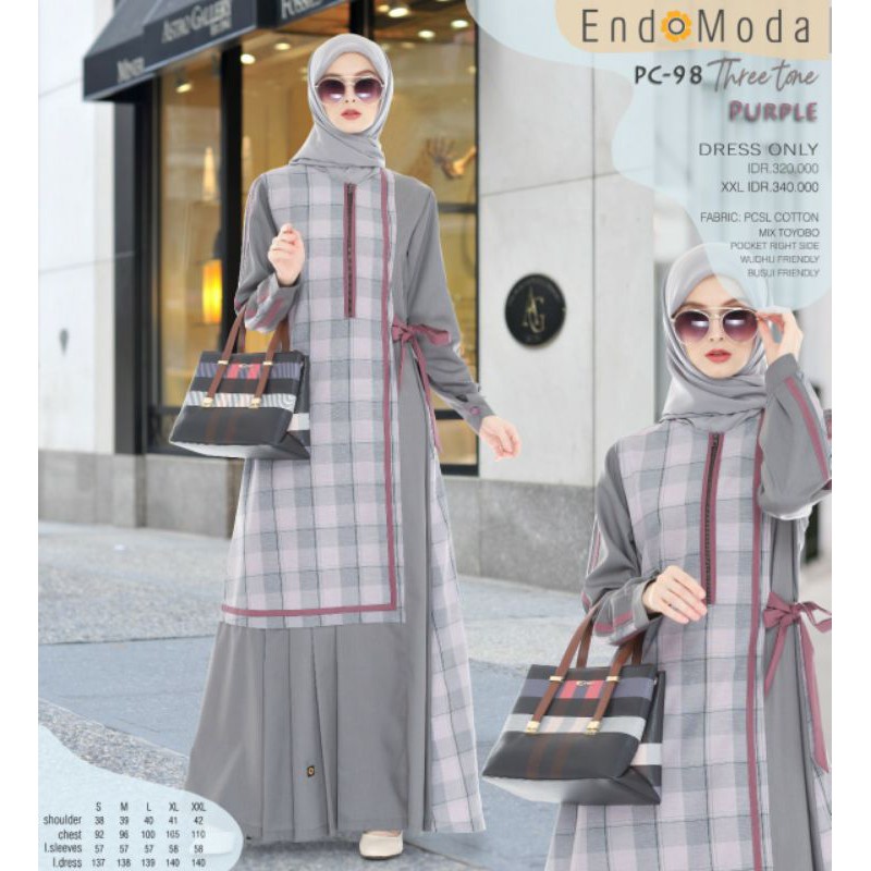 GAMIS ENDOMODA PC 121 THREE TONE || SYARI &amp; CASUAL