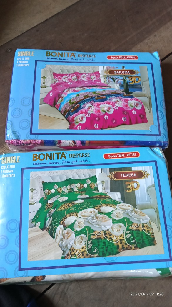 Sprei Bonita (varian A) Single Disperse 3d Ukuran 120x200 Cm