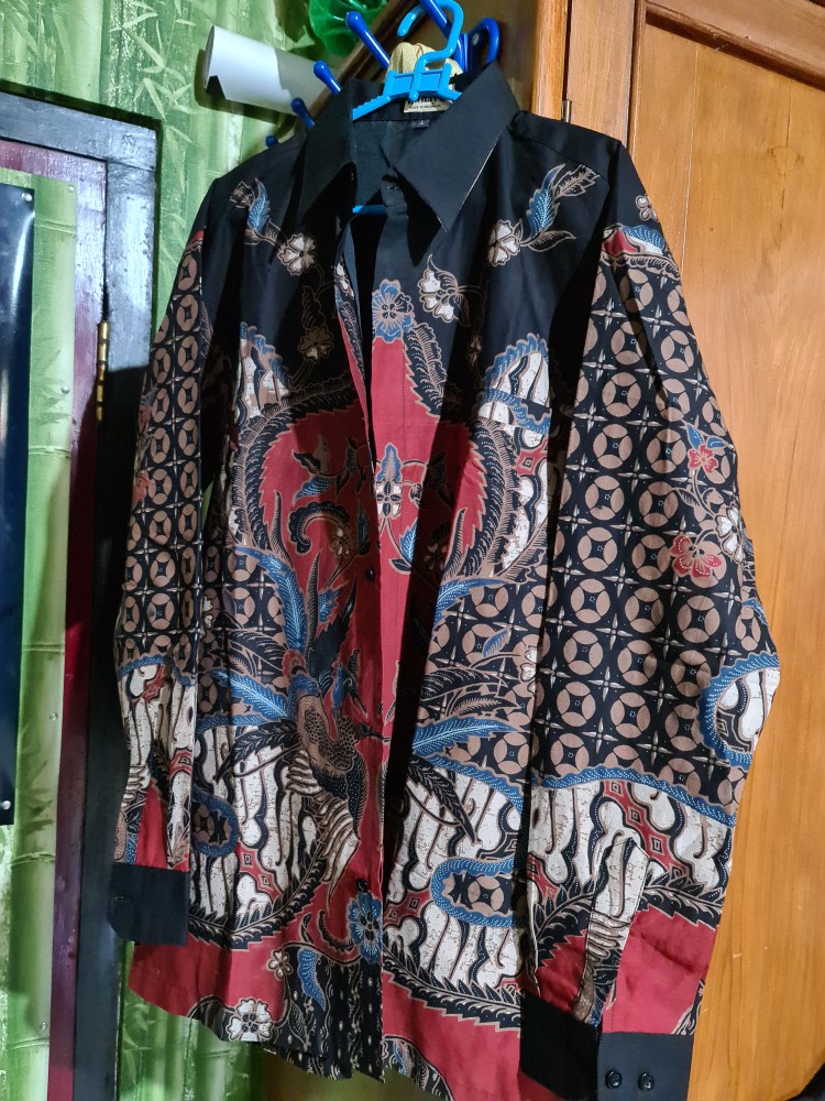 Mahkota Kuning Kemeja Batik Pria Lengan Panjang Full Furing Katun Halus Sragenan