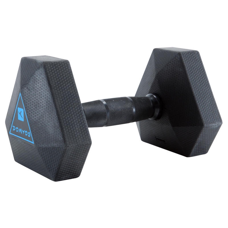 DOMYOS Hex Dumbbell Barbel Alat Angkat Beban Gym Fitness Berat 7.5 kg