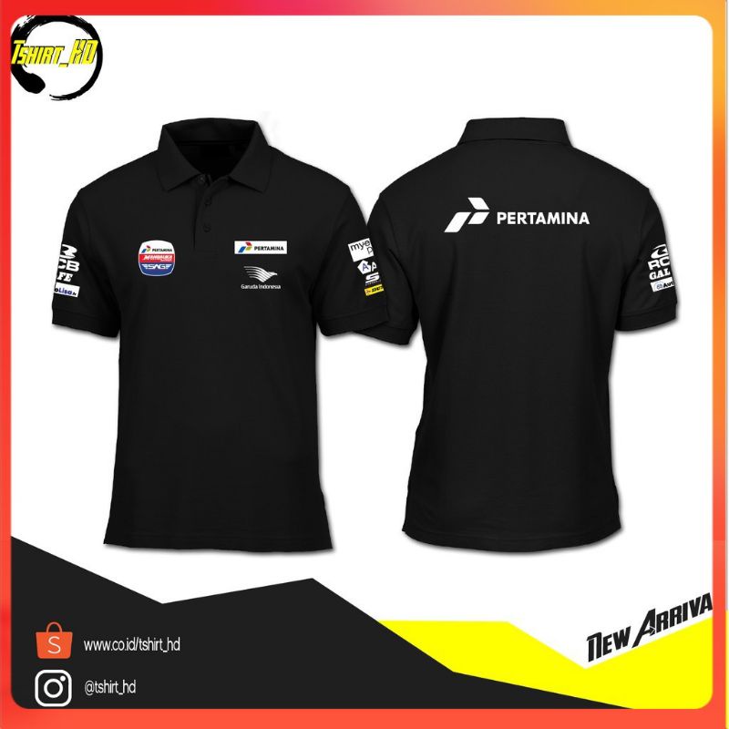 Herlino Store - Kaos Kerah Polo Shirt Pakaian New Mandalika Sepang Racing Team SAG Pertamina MotoGP