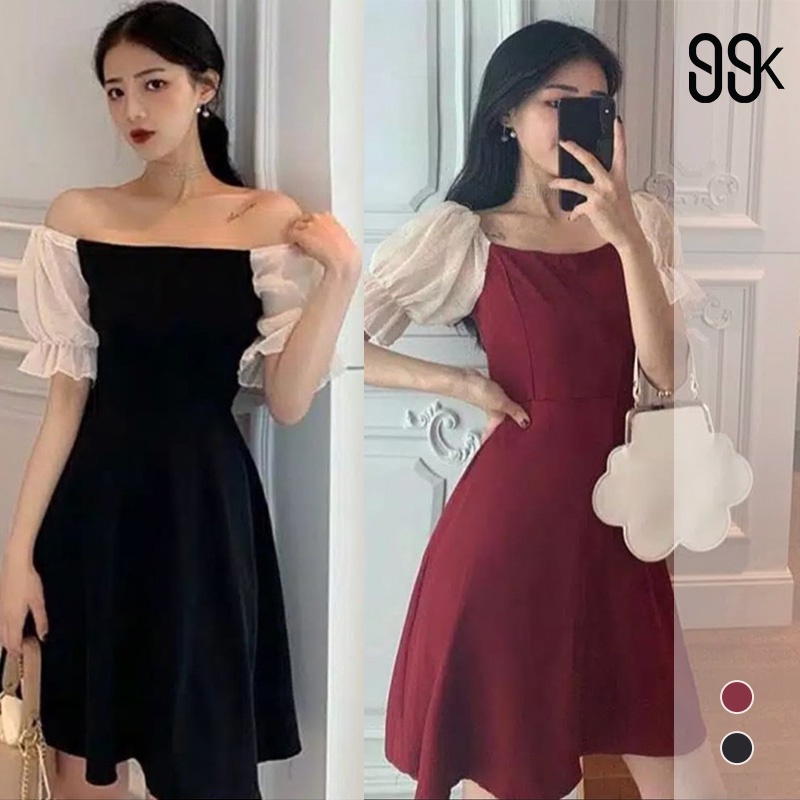 Sabrina Mini Dress Wanita Bahu Terbuka 1153 (XS-XL)