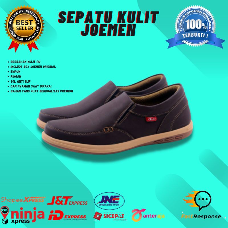 Sepatu pria Joemen J21 Import casual kulit fashion pria Sepatu kantor