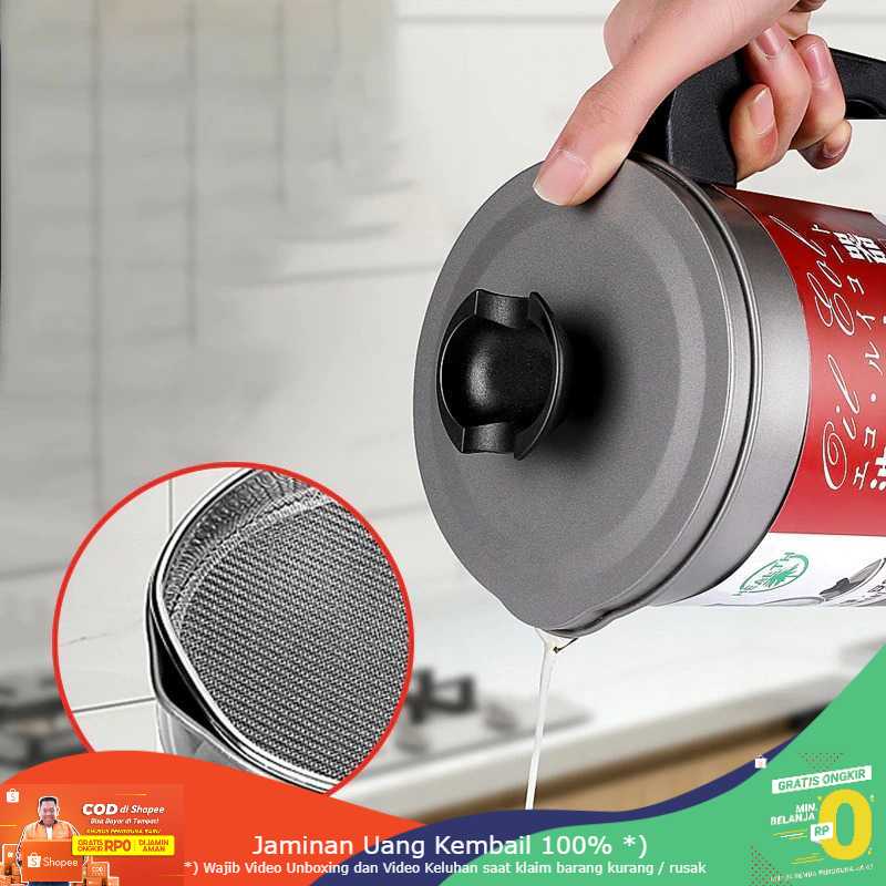 (BISA COD) RVOSTR Hspare Tempat Penyimpanan Minyak Oil Can 1400ml With Filter - H0001