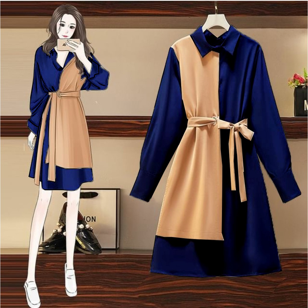 *[MCFK] Dress Ribbon Korea Kekinian / Dress Korea Casual Korea / Dress Wanita Casual / Dress Korea