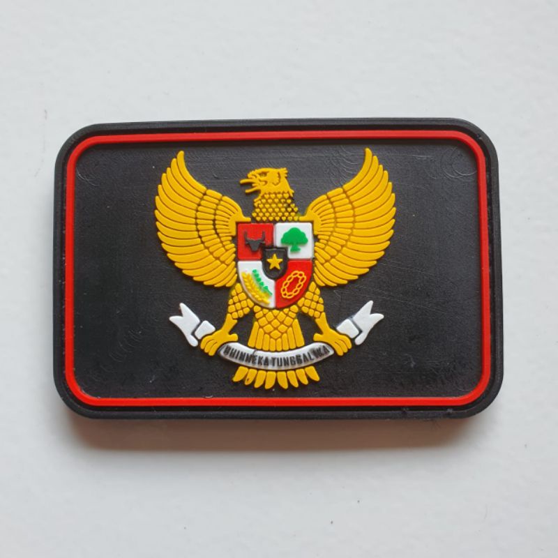 PATCH RUBBER LOGO GARUDA/NKRI/BENDERA INDONESIA/TEMPELAN EMBLEM KARET VELCRO