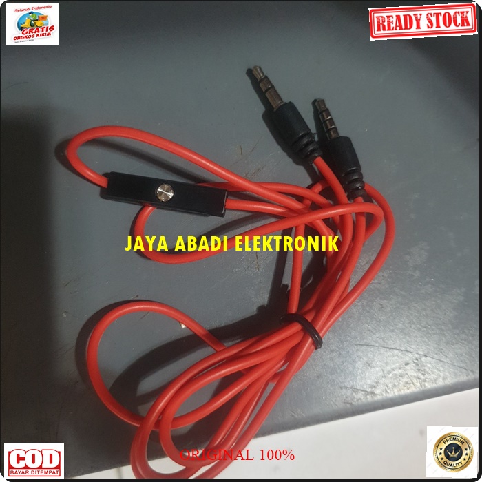 J196 ORIGINAL KABEL AUDIO 3.5MM AUX MIC HEADSET HEADPHONE MICROPHONE STEREO HANDSFREE EARPHONE MUSIK