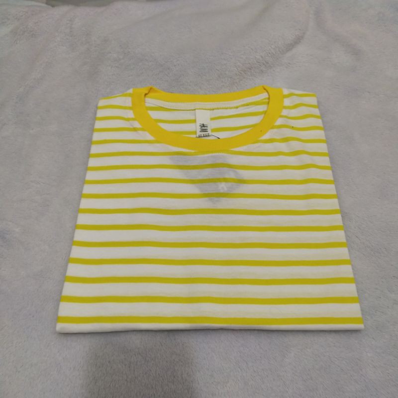 kaos stripe salur tangan pendek cowok dan cewek