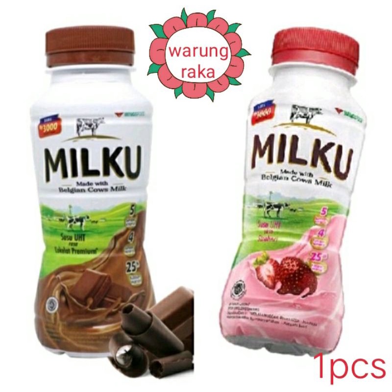 

PROMO MILKU,,susu uht milku,coklat&stroberry,(bijian/ecer)