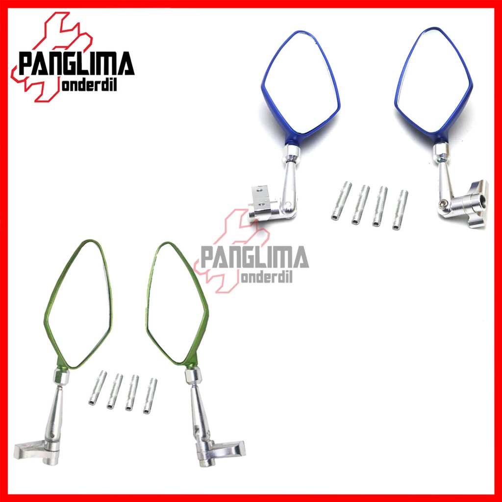 Spion Tomok Daun Lipat CNC Universal Sepion-Kaca-Mirror-Cermin Kiri-Kanan Set Variasi