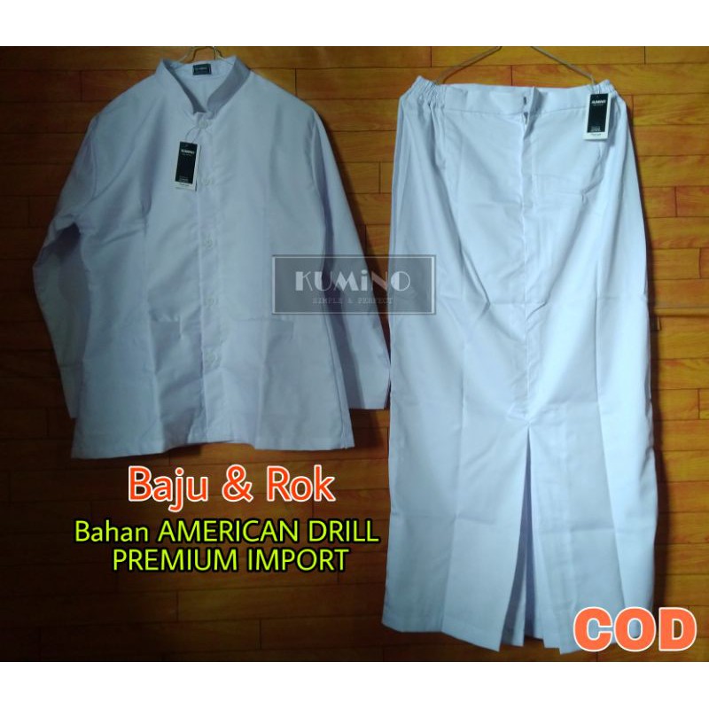 Setelan Rok Putih Setelan Seragam Perawat Putih Rok Span Seragam Dinas Wanita Putih Rok Span Putih