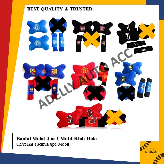 Bantal Mobil 2 in 1 Motif Klub Bola