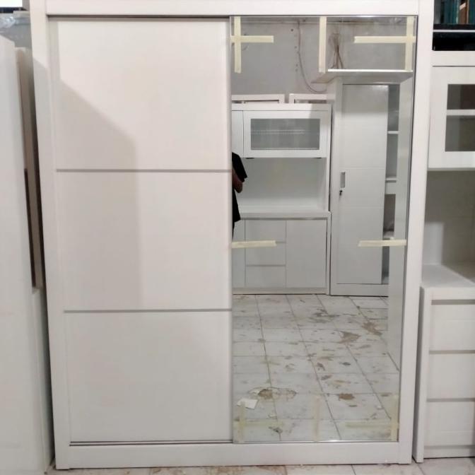 Lemari Pakaian 2 Pintu Sliding Jumbo Duco+Hpl /Lemari Baju Hpl/Duco