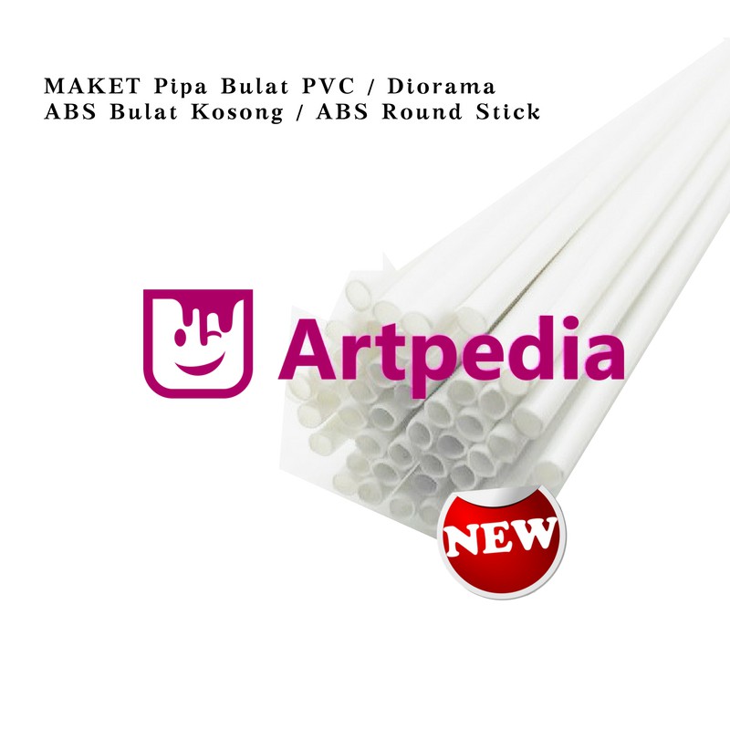 MAKET Pipa Bulat PVC / Diorama ABS Bulat Kosong / ABS Round Stick 3mm