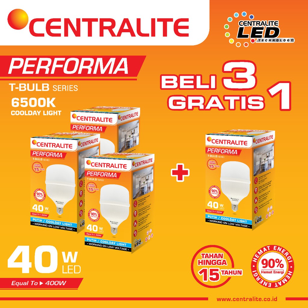 Paket 40W CD Isi 4 Pcs CTL Performa Lampu Led Capsule 40W CD Putih / Paket Bundling Lampu Led