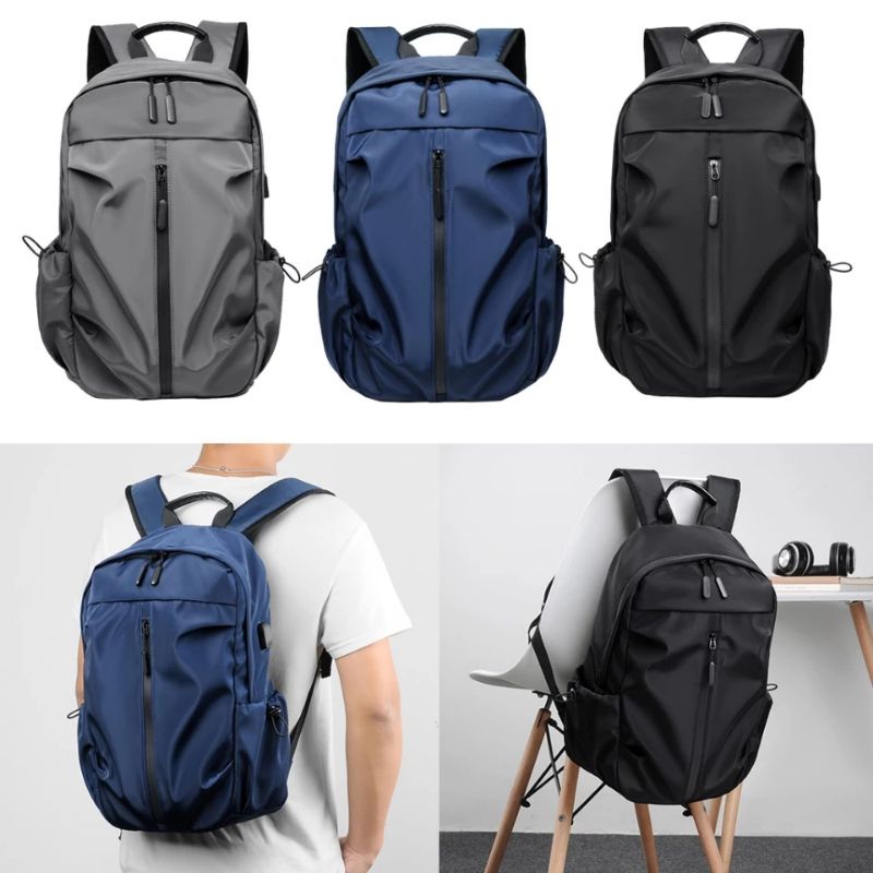 Tas Ransel Laptop Kerja Sekolah Pria Anti Air Bahan Longcham Premium Stylish Fashionable