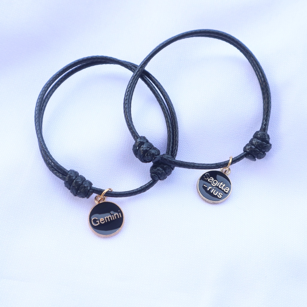 Gelang Tali Zodiak Sifat Dari Bulan Lahir Miitos Bahan Korea Waterproof (Anti air) Adjustable Handmade Lucu Aksesoris Wanita Rasi Bintang Bisa Untuk Couple Pasangan Sahabat Aquarius Gemini Taurus Scorpio