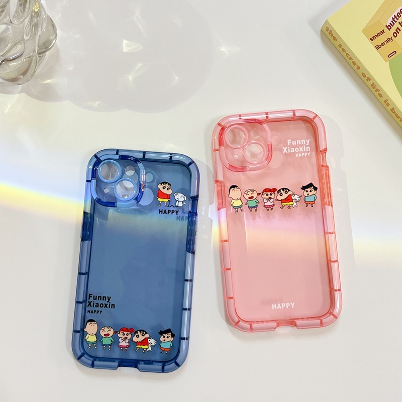 Ftd Casing Soft Case iPhone Xr Xs Max ip 11 12 13 14 Pro Max Motif Crayon Shin-chan luminous