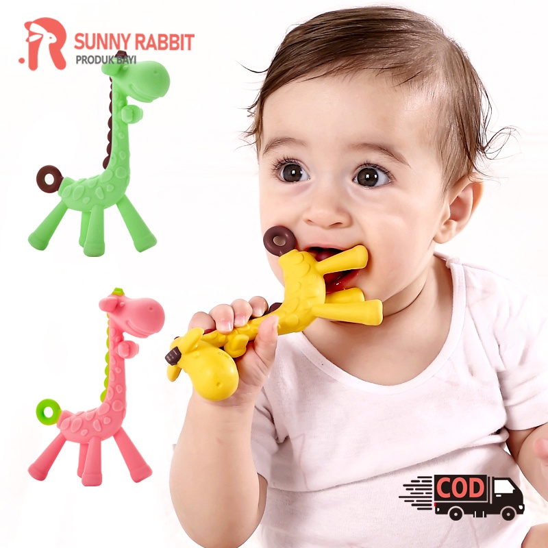 Teether bayi/Gigitan bayi teether/Jerapah teether/Gigitan bayi silikon (B70)