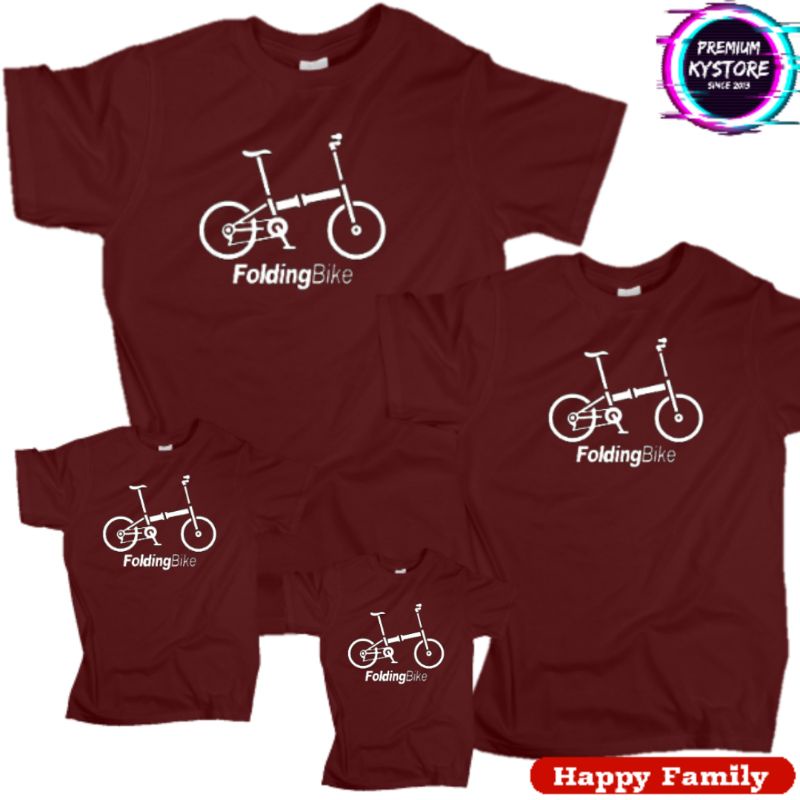 kaos pria sepeda folding bike anak dan dewasa edisi baju famili