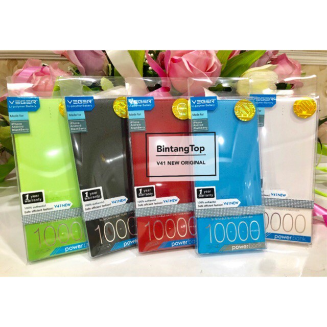Powerbank VEGER 10000mAh v41 Original garansi resmi 1tahun / powerbank veger slim 10000mah /pb veger