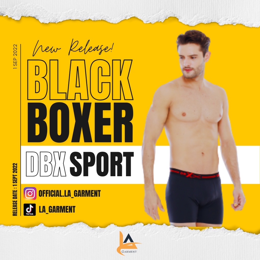 DBX Sport Celana Boxer Pria Segi Empat Spandex Karet Trendy Sempak Viral (Isi 3pcs)