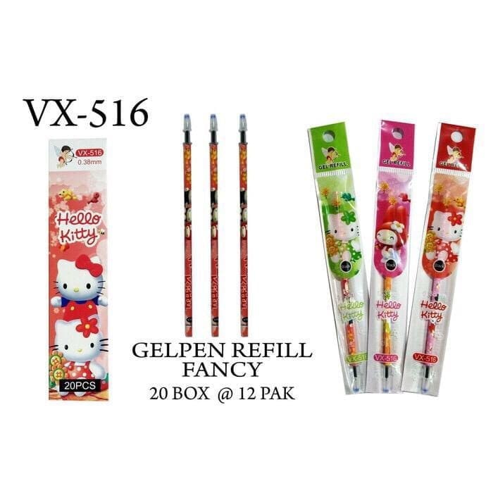 

nn Isi Ulang REFILL Pen Gel pulpen 20 pcs mix random karakter model unik