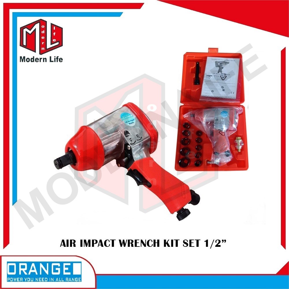 ORANGE Air Impact Wrench Kit 1/2 Inch Mesin Buka Baut Angin Kompresor