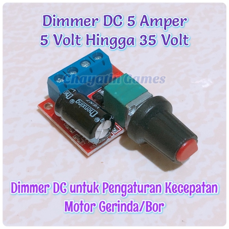 Dimmer DC 4.5 Hingga 35 Volt Pengatur Kecepatan Motor Angin &amp; Lainnya