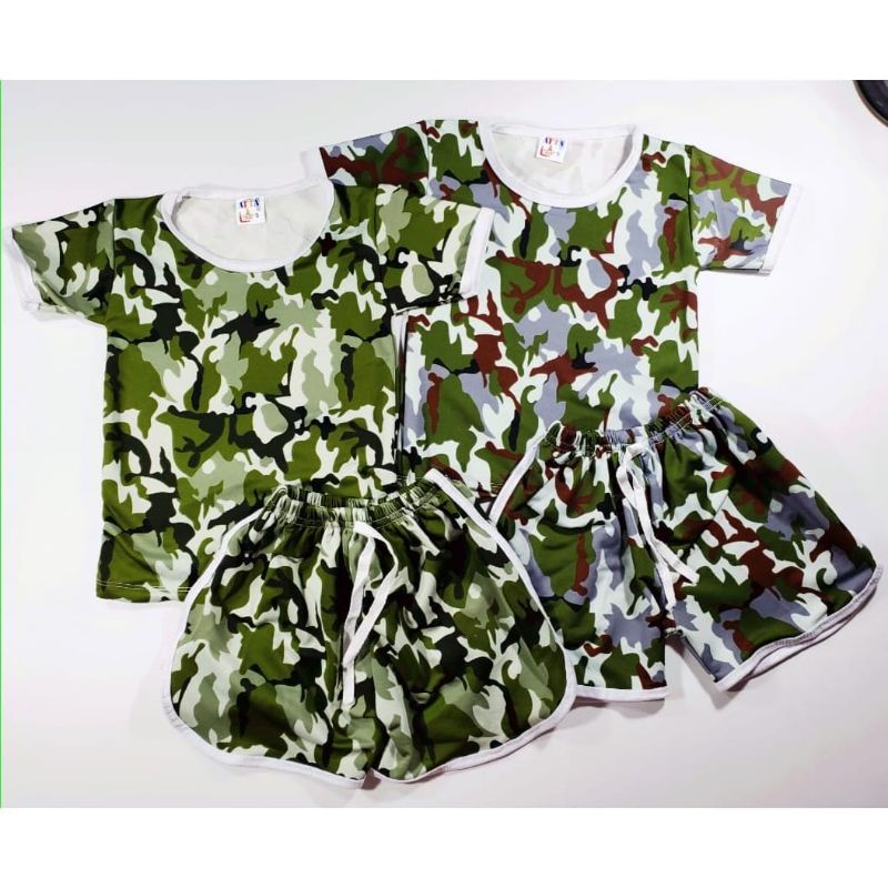 BAJU ANAK ARMY SET MURAH KATUN TC MOTIF