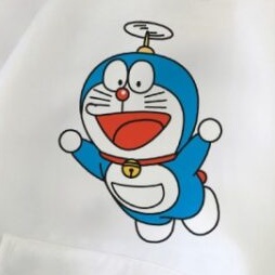 Sweater Hoodie DORAEMON FLY Jumper Putih Pria Wanita Bahan Fleece Ukuran S M L XL XXL XXXL