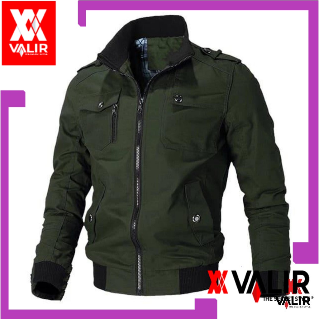 Valir jaket keren pria 2021  ruster Casual Multifungsi Hitam 600gr - 1pcs
