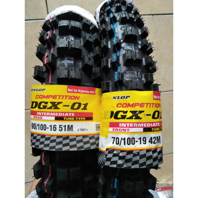 ban cross/trail velg ring 16 dan 19,uk 90/100x16 dan 70/100x19 dunlop DGX 01 competisi