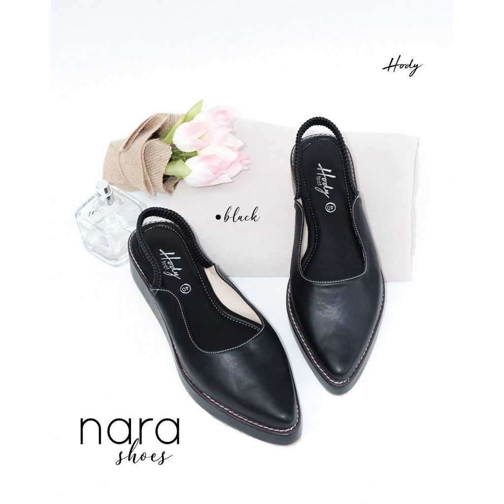 SEPATU WANITA TERBARU 2022 NARA SHOES BLACK BY HODY