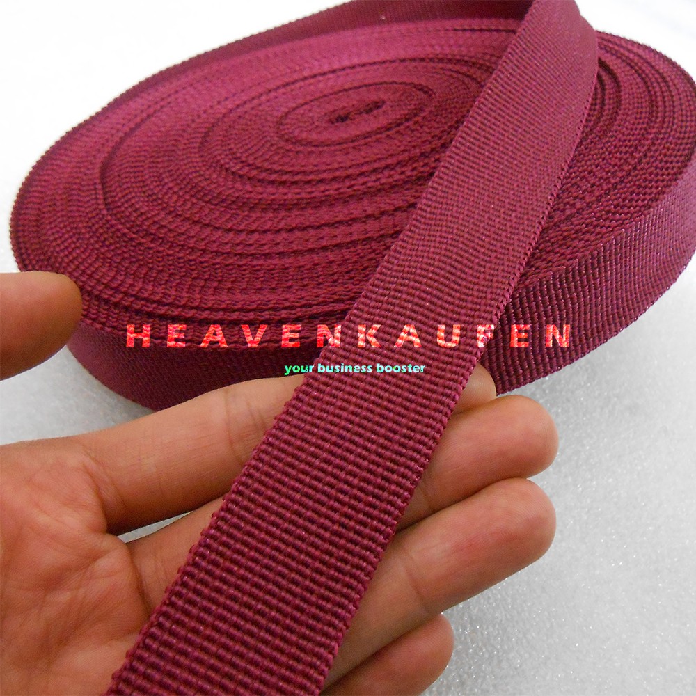 Webbing Tas Lebar 2,5 cm Warna Merah Hati Maroon Marun Harga Per Meter