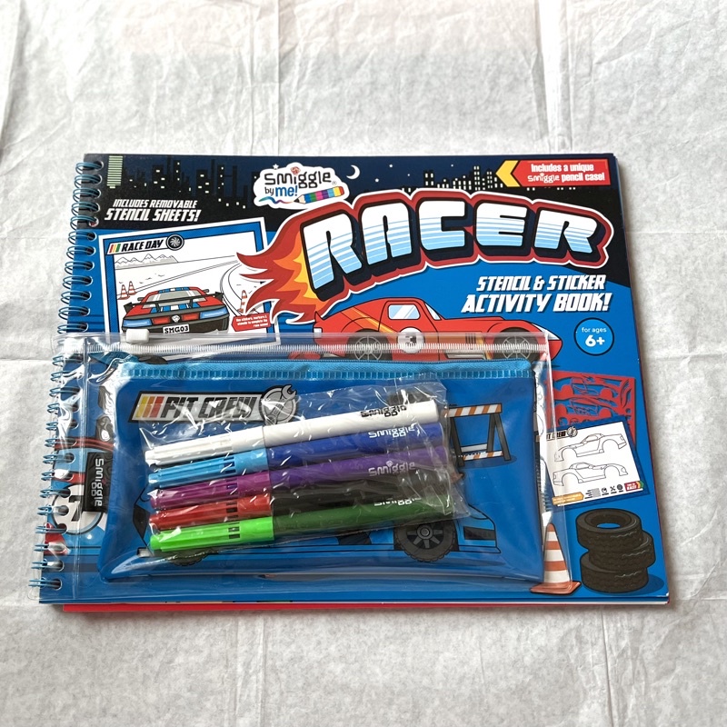 

Smiggle RACER Stencil & Sticker Activity Book