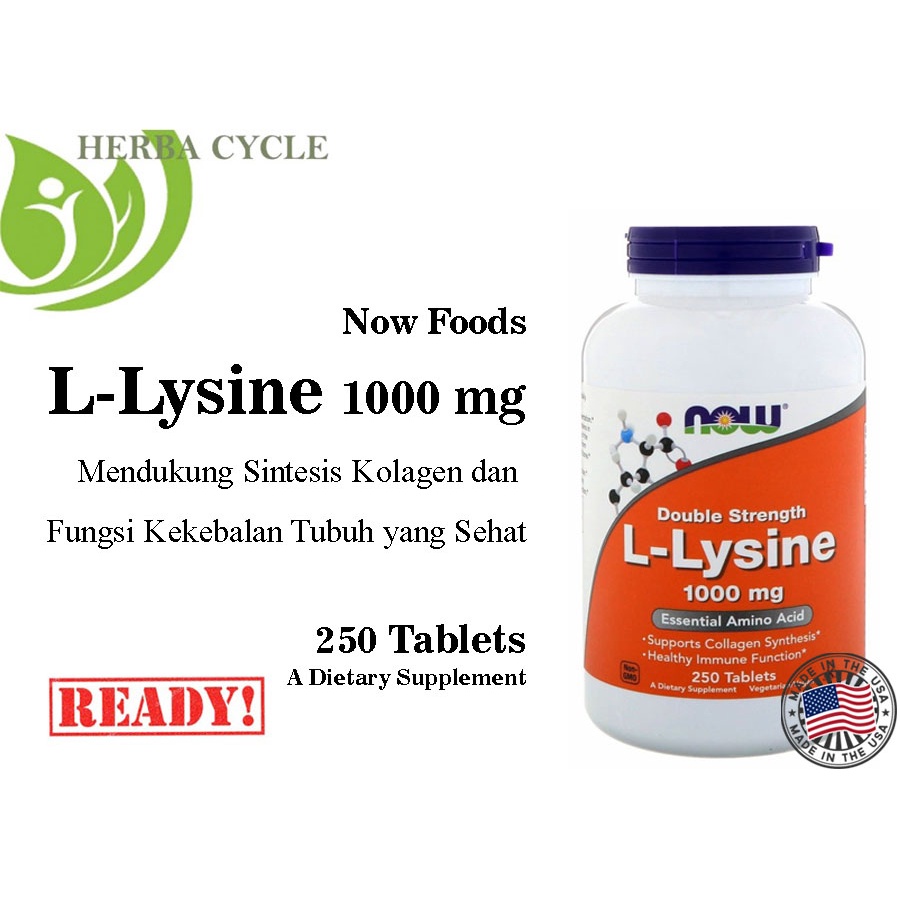 Now Foods Lysine 1000 mg 250 Tab Now Food Lysine Ori USA