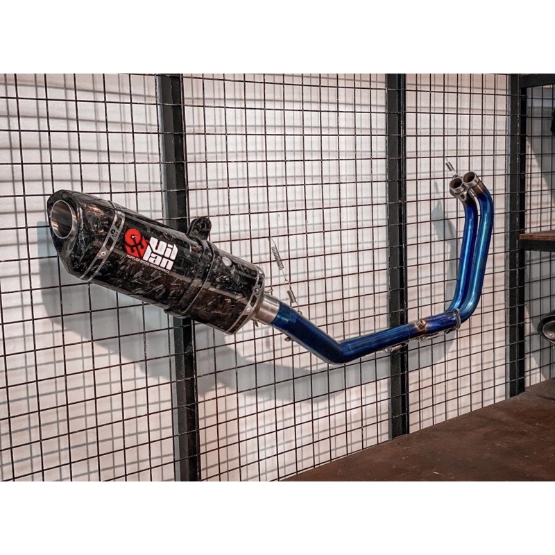 ( ORIGINAL ) KNALPOT VILLAN MV2 CARBON FORGED HEADER BIRU CBR250rr NINJA250 R25