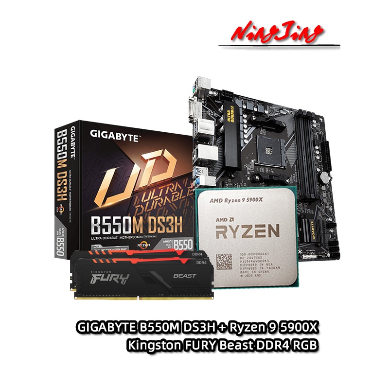 Jual PREORDER AMD Ryzen 9 R9 5900X CPU + GA B550M DS3H Motherboard ...