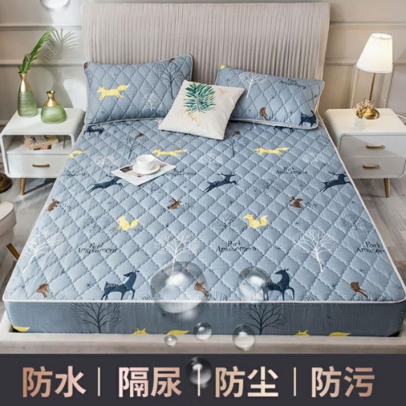 Sprei Sultan Waterproof anti ompol anti tahan air size 180x200 Seprei Adem full Karet-Sprei Abu Kijang